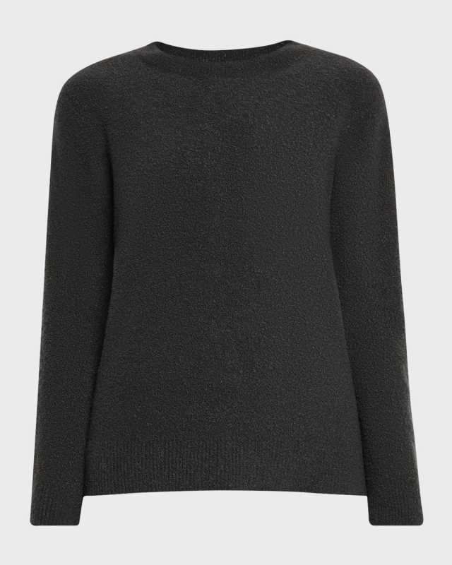 Tania Cashmere Boucle Crewneck Sweater